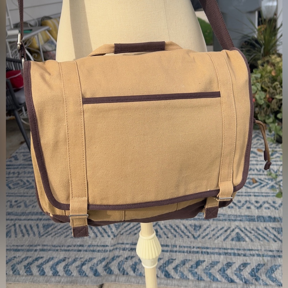 Heritage Supply Company Messenger Computer Bag Tan Good Condition - Picture 2 of 14